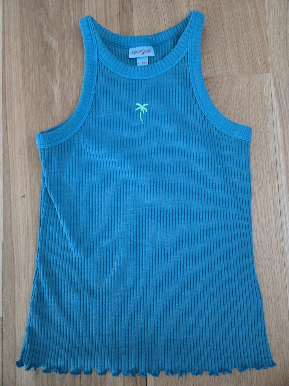 Cat & Jack Teal Ribbed Tank